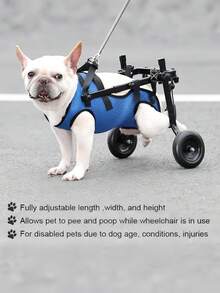 1件装可调节轻便耐用宠物狗轮椅移动辅助器，带后腿支撑，适用于小型犬受伤康复，室内外四季通用，康复辅助行走辅助器