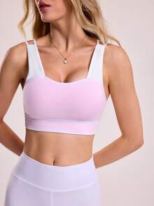 Sovereign Charm Biustonosz sportowy do codziennego fitnessu w kontrastowym kolorze dla kobiet - Różowy - Zobacz 3