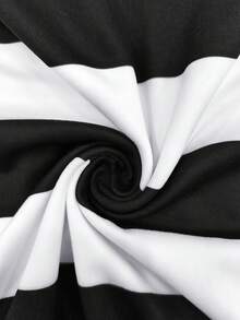 Resyla Women's Striped Print Casual Round Neck Short Sleeve T-Shirt - Multicolor - View 4