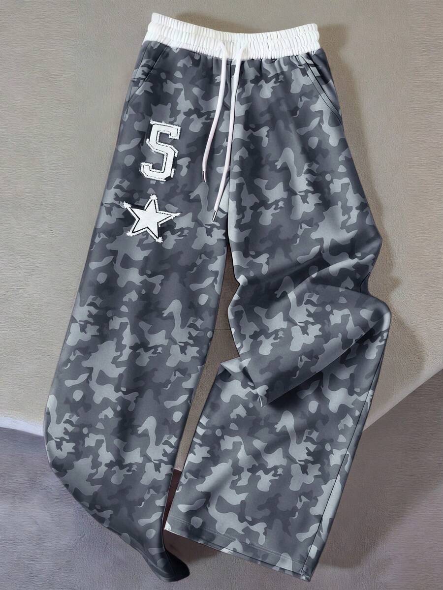 Rovax 迷彩随机印花女式运动裤，潮流单品，时尚运动裤，送给兄弟姐妹的礼物，送给姐姐的礼物，适合秋冬季节穿着 - 彩色 - 查看 1