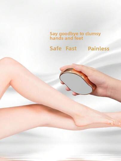 1个水晶脱毛器，男女通用，四季皆宜，无痛脱毛，便携式温和脱毛器，温和去角质，神奇脱毛工具，可重复使用，适用于腿部、手臂、背部、身体等部位。