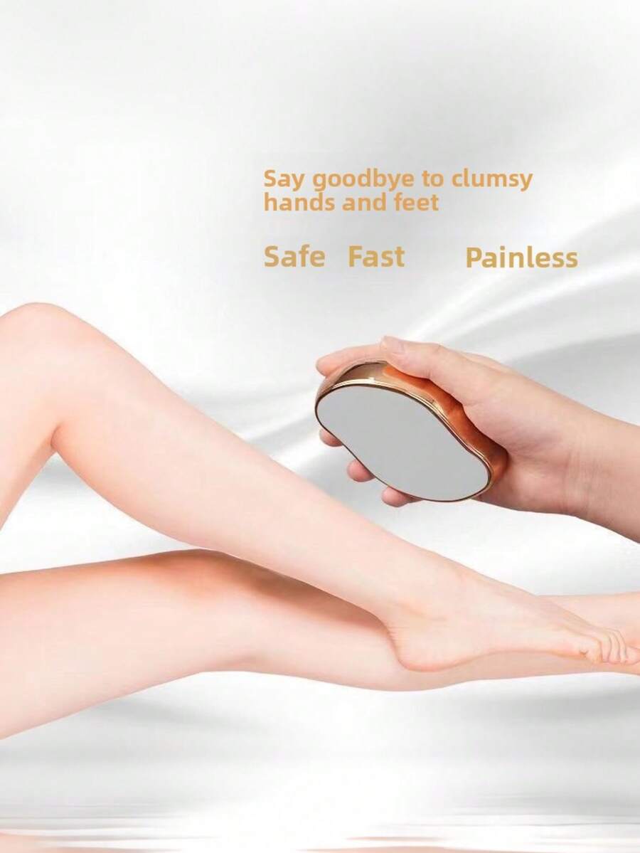 1 buah Alat Penghilang Bulu Kristal untuk Semua Musim untuk Pria dan Wanita, Penghilang Bulu Tanpa Rasa Sakit, Epilator Lembut Portabel, Pengelupasan Lembut, Alat Penghilang Bulu Ajaib, Dapat Digunakan Kembali, Cocok untuk Kaki, Lengan, Punggung, dan Tubuh - Biru - View 1