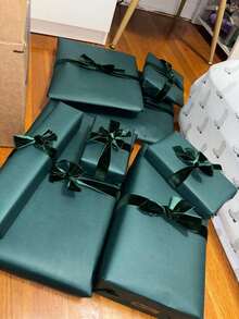 1 Piece 25 Yards Dark Green Large Roll Single-Sided Non-Stretchy Colored Velvet Ribbon, Velvet Satin Ribbon, Flocked Satin Ribbon For Bow DIY, Clothing, Christmas Tree, Cabinet, Christmas Holiday Decoration (Length Measured Manually With Possible Deviations) - 25 Yards Dark Green - View 4