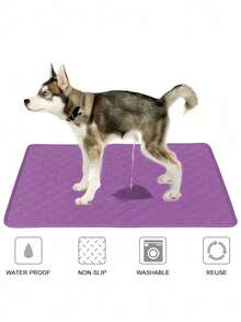 Washable & Reusable Pet Pads (Available In 1pc 0r 2pcs)- 4-Layer Waterproof & Absorbent Puppy Training And Potty Pads For Small, Medium & Large Cats And Dogs, Keeping Your Pets Clean And Comfortable - Purple - View 1
