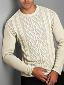 Manfinity Mode Men's Casual Crew Neck Everyday Commute Knit Sweater, Autumn/Winter