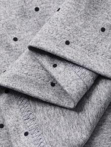 DAZY Women's Asymmetrical Shoulder Tie Strap Short Sleeve Polka Dot Print Casual T-Shirt Spring - Grey - View 8