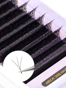 3D W Vorgeformte Volumen Wimpern W3D Form Wimpernverlängerung für Weihnachten, kann mit YY Cilios Y W automatisch blühenden Wimpern für den kombiniert werden - Schwarz - Übersicht 6