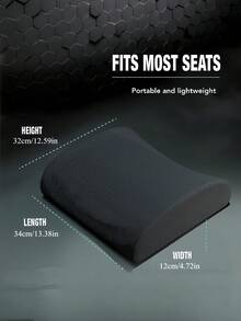 1个符合人体工学的记忆棉腰部支撑枕，带可调节绑带和网布套，适用于办公椅、汽车座椅、游戏椅，矫正姿势，舒适坐垫，缓解背痛