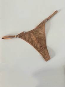 Women's Solid Color Breathable G-String Underwear, Rave - Mocha Brown - View 2