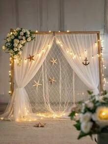 1 Piece Large Jute Fish Net Wall Hanging Decoration Natural Fiber Rustic Coastal Nautical Theme Decor For Mermaid Pirate Underwater Hawaiian Luau Beach Party Summer Backdrop Room Decor Home Wall Art DIY Decor - Multicolor - View 10
