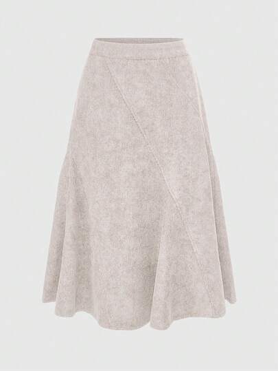 Hippie Gonna casual da donna con cerniera laterale, colore unito