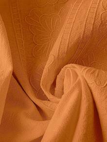 GlowEve Women's White V-Neck Embroidered Short Sleeve Blouse - Orange - View 4