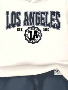 SHEIN Ensemble sweat-shirt à capuche tricoté doux, style décontracté minimaliste, mode classique, style mignon de dessin animé, style preppy, style sportif, ample et confortable, convient pour l'automne/l'hiver - Multicolore - Voir 6