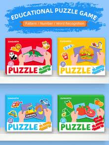 1片/2片加厚纸拼图，适合1-3岁儿童的早教玩具，幼儿园奖励玩具，大型拼图，礼品。 - 彩色 - 查看 7
