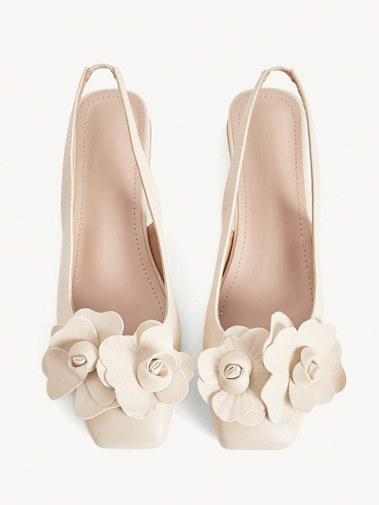 CUCCOO CHICEST Women's Casual Minimalist Flats With 3D Flower Decor For Christmas Elegant Shoes Wedding Shoes Summer Shoes Bride Shoes