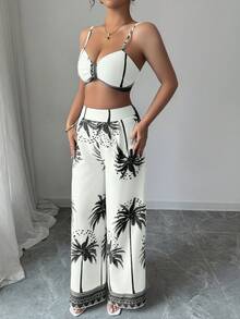 Elenzga Ladies' Elegant Vacation Summer Casual Two Pieces Set - Black - View 3
