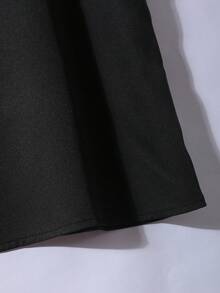 Vestido negro elegante para niñas, decorado con moño, vestido recto de línea A de alta calidad, tela tejida, suave y cómodo, adecuado para uso diario, cumpleaños, eventos y fiestas - Negro - Ver 7