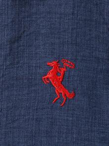 SHEIN Streecool Kids 2pcs/Set Tween Boys' Navy Blue Outfit, Featuring Polo Collar Short Sleeve Shirt With Red Embroidered Horse Head Logo, Paired With Matching Loose Straight Leg Pants, Elegant And Refined Look, Suitable For Spring/Summer Occasions Like School, Family Gatherings, Casual Outings