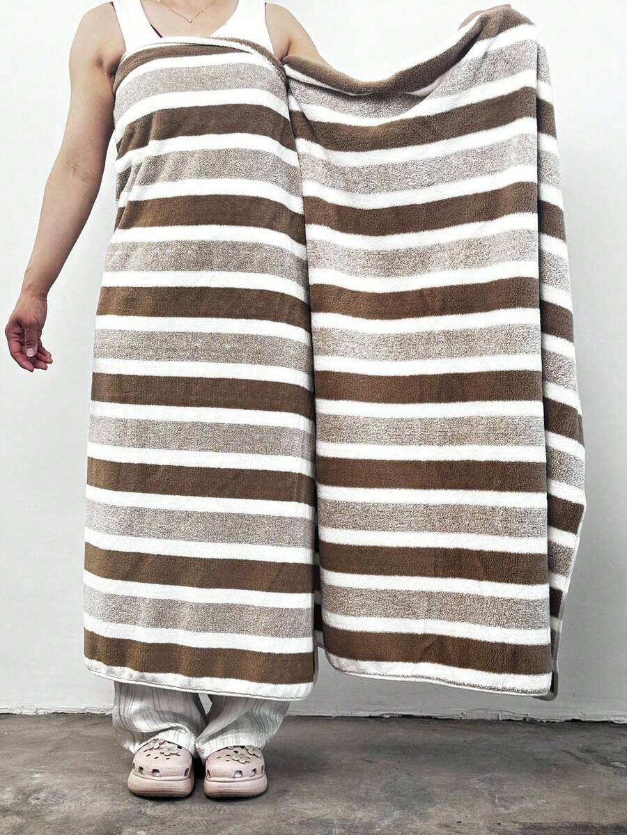 超大号 105 x 200 厘米云纹格子超强吸水速干柔软浴巾，加厚珊瑚绒材质，吸水性强，速干，适用于水疗中心、健身房、浴室、淋浴、海滩、旅行，也可用于美容院、酒店、运动、家居等场合，是理想的浴巾和护肤浴巾之选。 - 彩色 - 查看 1