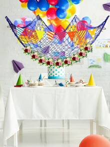 1 Piece Large Jute Fish Net Wall Hanging Decoration Natural Fiber Rustic Coastal Nautical Theme Decor For Mermaid Pirate Underwater Hawaiian Luau Beach Party Summer Backdrop Room Decor Home Wall Art DIY Decor - Multicolor - View 3