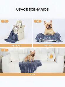 3件套超柔软珊瑚绒和法兰绒宠物毯，温暖舒适的宠物床罩，适用于猫狗，四季通用双面垫，沙发保护垫，可水洗宠物安抚垫，适合大、中、小型宠物，是宠物主人的理想礼物 - 彩色 - 查看 11