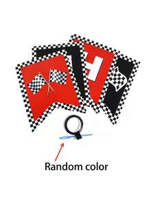 赛车主题派对装饰套装，黑红方格旗配游戏手柄横幅，适用于生日背景 - 橫幅 - 查看 6