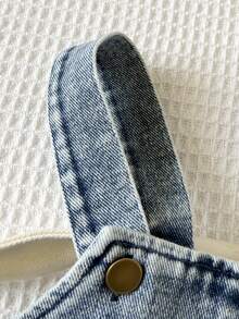 Playful Pals Süßes Cartoon-Muster bestickte Baby Jungen Lässig Jeans Latzhose, niedlich & modisch für Outdoor, Alltag, Party, Schule, Zuhause - Mittele Waschung - Übersicht 6