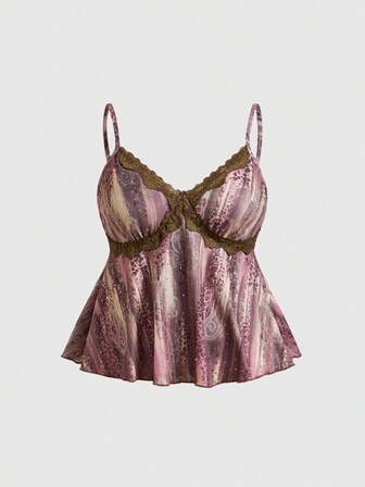 J-Fashion Canotta hippie oversize con stampa retrò a fantasia leopardata e paisley