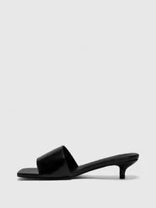 CUCCOO BIZCHIC 女士方头时尚休闲日常穿搭细跟拖鞋 - 棕色 - 查看 5