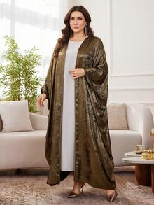 Al Najma Abaya elegante y lujosa de talla grande para mujer, en color dorado árabe - Dorado - Ver 3