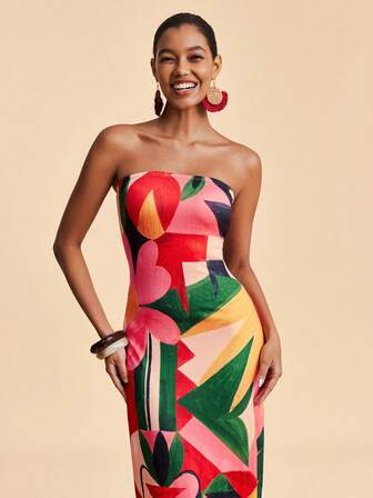 Travachic Vacation Knit Printed Fitted Dress For Women, Colorful Dress, Beach Chic Dress, Christmas Party, Elegant New Year's Eve Outfits, Casual Going Out Outfits,Vacation Casual Terno Outfit For Women,Winter Clothes For Women,Christmas Outfit For Women,Summer Outfits For Women,New Year Outfit,Party Outfit,Christmas Dress,Party Dress,Beach Outfit Multicolor Dress Harlem Nights Women Dresses Juneteenth Dress,Red Dress