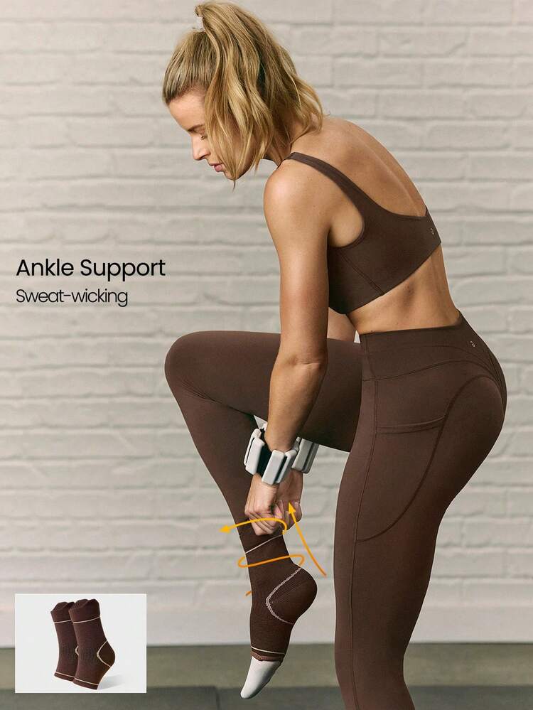 1 Pack Active Embrace Sweat-Wicking Stretchy Compression Ankle Brace  Outdoors Gym Running Training Workout Active Wear Spring Summer
