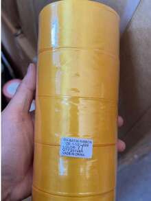 1/5 PCS Pita Pembungkus Kado Berwarna Lebar 4cm * 22m, Pita Anyaman, Pita Satin, Pita, Anyaman, Digunakan untuk Dekorasi Mawar, Pita Kemasan Kotak Kado - Kuning - View 3