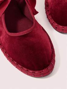 CUCCOO DOLLMOD Women's Casual Versatile Commuting Simple Lace-Up Flats Fall Shoes - Burgundy - View 8