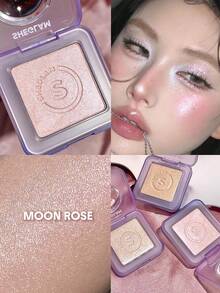 SHEGLAM Moonside Highlighter-Moon Rose 粉狀高光粉狀閃光持久亮白不結塊高光粉促銷粉色高光粉 品牌 美容 化妝 化妝品 適合女性與女孩 完美搭配夏季春季 Y2K 時尚 流行 生日 母親節禮物 假期 派對準備就緒 最佳顏色 - Moon Rose - 查看 1