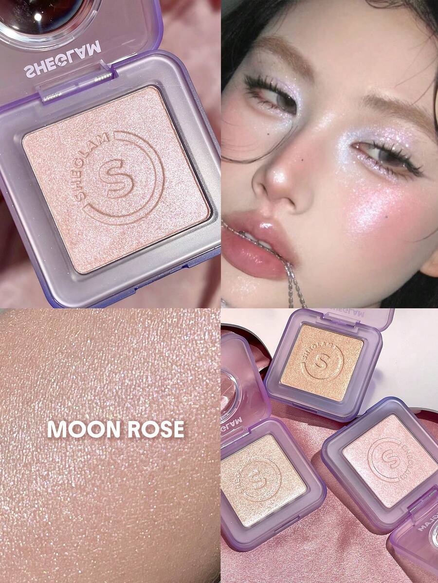 SHEGLAM Moonside Highlighter-Moon Rose 粉狀高光粉狀閃光持久亮白不結塊高光粉促銷粉色高光粉 品牌 美容 化妝 化妝品 適合女性與女孩 完美搭配夏季春季 Y2K 時尚 流行 生日 母親節禮物 假期 派對準備就緒 最佳顏色 - Moon Rose - 查看 1