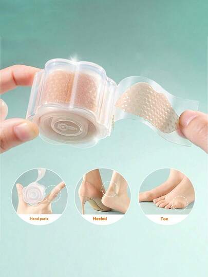 1 Rollo/2 Rollos de 30/60 Piezas de Almohadillas Multifuncionales Anti-Rozaduras para los Talones, Estuche Portátil con Diseño Floral Elegante, Resistente al Agua y al Sudor para Deportes, Trabajo, Tacones Altos, Zapatos Planos, Sandalias