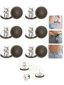 6 Stücke/12 Stücke Jeans Knöpfe Ersatz 17mm Ohne Nähen Metall Knopf Reparatur Set Nagelfrei Abnehmbare Jeans Knöpfe Ersatz Kombination für Valentinstag, Hochzeit, Geburtstag, Knöpfe, Nähen, Nähzubehör, Nähutensilien, Bastelbedarf, DIY, Basteln für Erwachsene - Bronze - Übersicht 2