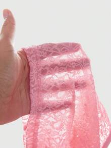ROMWE Spring/Summer Y2K Style Contrast Lace Graphic Embroidered Camisole Top For Women - Hot Pink - View 13