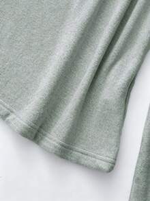 GlowEve CURVE 大码女式高领长袖休闲抓绒T恤，秋冬款 - 淺灰色 - 查看 4