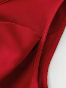 GlowEve Women's Elegant Red Bow Romantic Blouse - Red - View 5