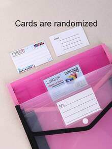 1pc/2pcs Large Capacity A4 File Folder Thick Waterproof Document Bag With Buttons Transparent Student Assignment And Exam Paper Holder Back To School,Back To School,School Supplies - Pink - View 6