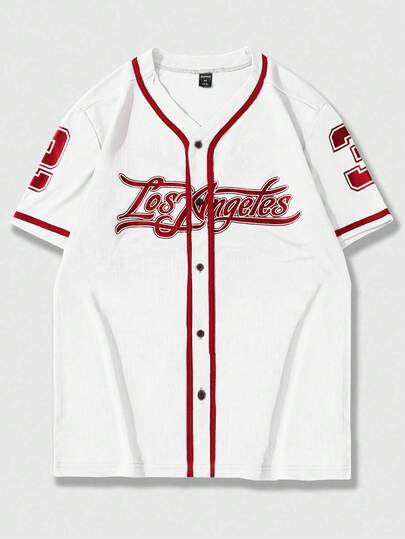 Prep Camicia casual con scollo a V, maniche corte, bottoni frontali, colori a contrasto, vestibilità morbida