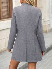 Silhoulove 女士羊毛混纺大衣，秋冬季简约纯色休闲外套，女士冬季大衣，夹克