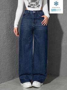 Jeans cargo pantalones de mezclilla mujer pantalones cargo pantalones de mujer cargo vaquero para mujer - Azul - Ver 1