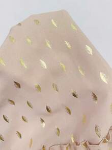 Franclia 大码金属箔宽松秋冬派对连衣裙荷叶边连衣裙法式长袖优雅连衣裙田园风派对连衣裙 - 藕粉色 - 查看 3