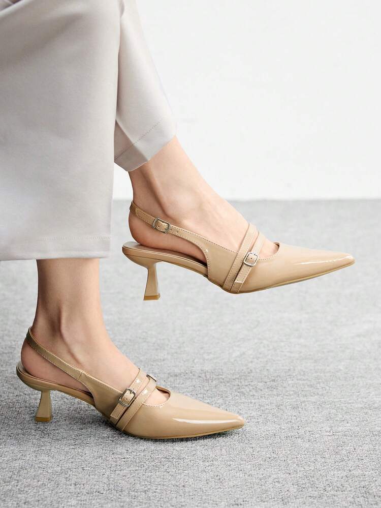 CUCCOO BIZCHIC Women's Elegant Pointed Toe Pumps With Buckle, Suitable For Commuting For Christmas