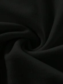 TOM & JERRY X SHEIN 小女孩卡通杰瑞字母图案圆领百搭休闲可爱卫衣 - 黑色 - 查看 6