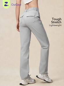 OutZeal 弹力防水修身徒步裤，女款，多口袋，防撕裂尼龙材质，弹簧设计 - 淺灰色 - 查看 9