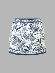 Swim Oasis 3pcs Knitted Animal & Plant Print Summer Women Swimsuit Set